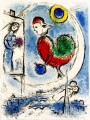 Le Coq sur Paris lithographie couleur contemporaine Marc Chagall